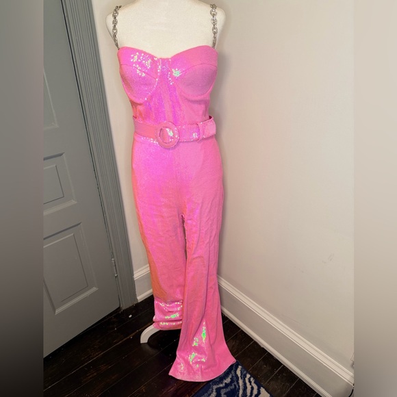 NADINE MERABI Sparkling Pink Jumpsuit - Picture 6 of 13